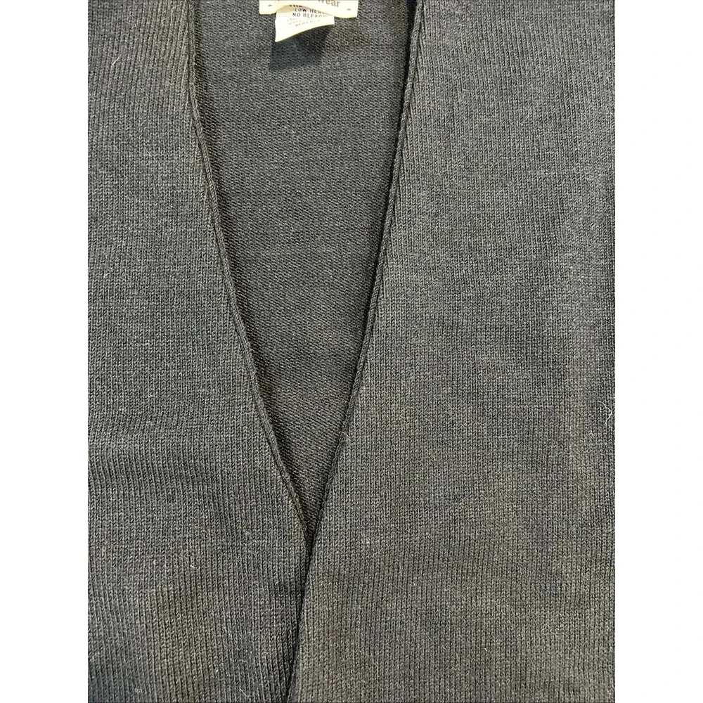 Vintage VF Imagewear Black V-Neck Cardigan Sweater - Made in USA - Men's Size L